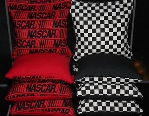 All Weather NASCAR RACING Cornhole Bean Bags Race Car Checkered Flag Baggo Toss - Picture 1 of 1
