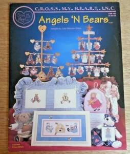 NEW! Cross My Heart Cross Stitch Pattern Chart Booklet  "Angels 'n Bears" - Picture 1 of 4