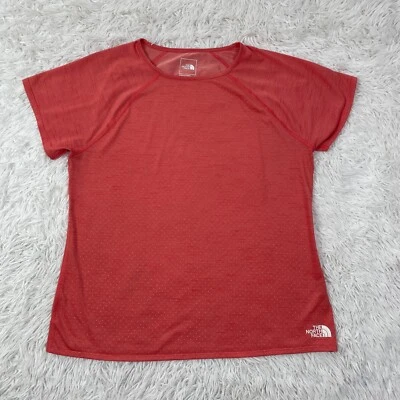 The North Face Shirt Womens Large Orange Polka Dot Short Sleeve Activewear Hike - Image 1 of 4