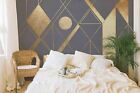 3D Abstract Golden Geometry Wallpaper Wall Murals Removable Wallpaper 18