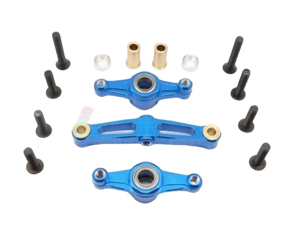 DE Aluminum Steering Set Blue GPM Tamiya TT02 - GPMTT2B048BB