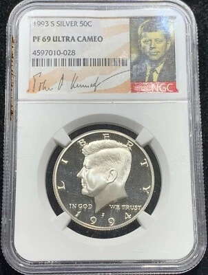 1994-S JFK Proof NGC PF 69 Ultra Cameo NGC ERROR Labelled 1993-S  - Image 1 of 4