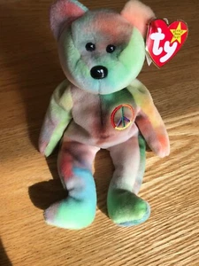 Ty Beanie Baby - Peace Bear - 1996 - mit Fehlern - Garcia - Grateful Dead - Bild 1 von 7