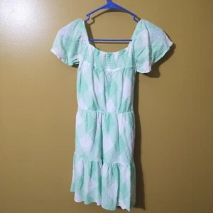 Cat & Jack Short Flutter Sleeve Cotton Blend Tiered Dress Size Youth XL (14) - Picture 1 of 3