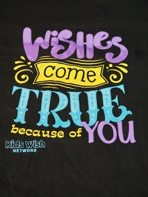 Kids Wish  Network Wishes come true because of you black L t shirt - Image 1 of 4