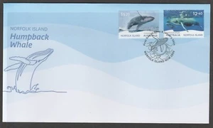 NORFOLK Island - 2024 HUMPBACK WHALE  set of 2 VF Used on FDC - Marine Life. - Picture 1 of 1