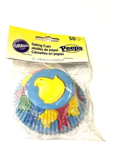 Wilton Peeps Cupcake Liners Chick Bunny Easter 2 in Diameter Pink Blue 50 CT NEW - Picture 1 of 10
