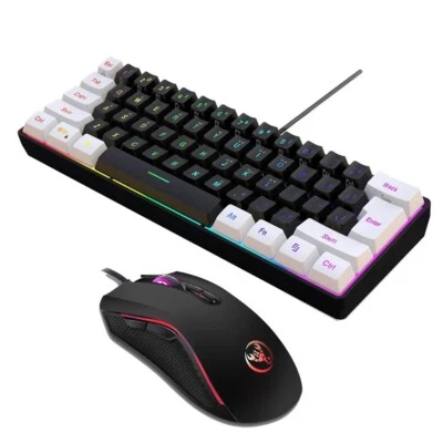 60 % Keyboard and Mouse Kit: RGB, 3200DPI Gaming Mouse, 61-key Wired RGB  - Image 1 of 4