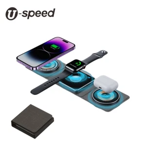 3-in-1 Foldable MagSafe Wireless Charging Station for Iphone Iwatch Airpods - Picture 1 of 5