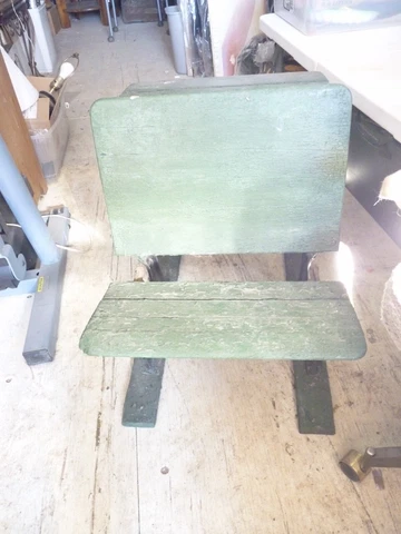 Antique Child School Desk, wood, Cast Iron Cover