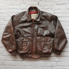 Vintage 90s Banana Republic Leather Flight Bomber Jacket Size 38 Brown