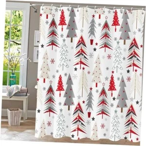 Shower Curtain Christmas Shower Curtain New Year Holiday Xmas Shower Curtains - Picture 1 of 8