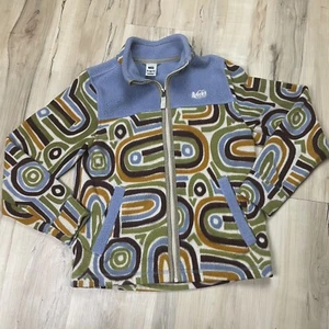 REI Jacket Kids Medium Size 10-12 Full Zip Fleece Geometric Design Outdoors - Picture 1 of 5