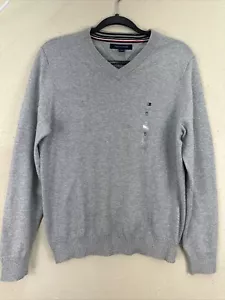 Neu mit Etikett Tommy Hilfiger hellgrau langärmeliges Herren-Sweatshirt für Erwachsene Gr. M, XL - Bild 1 von 8
