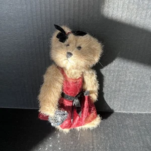 8” Boyd’s Bailey Bear Holiday Red Dress Clever Black Now - Bild 1 von 6