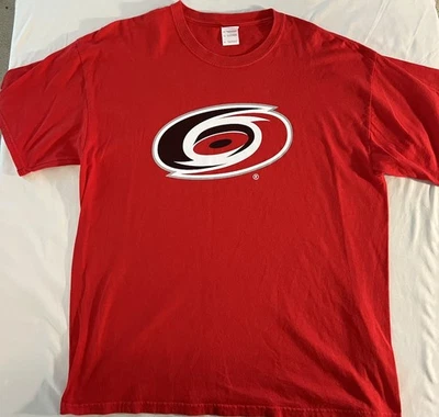 Carolina Hurricanes Hombres Camisa XL Rojo Algodón Camiseta Gildan Promo Chevrolet Foto 1 de 4