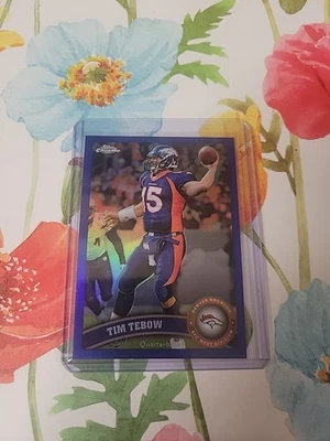 2011 Topps Chrome Tim Tebow Blue Refractor /199 SP - Image 1 of 2