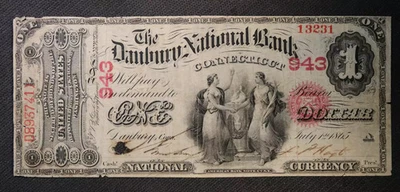 Ch. 943 1865 $1 The Danbury National Bank, Danbury, Connecticut * - Image 1 of 3