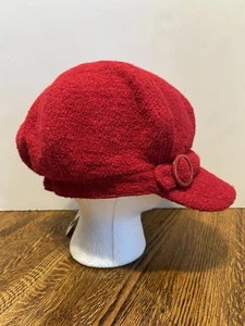 New Women’s Nine West Newsboy Hat Red Wool Blend Cap One Size - Picture 1 of 6