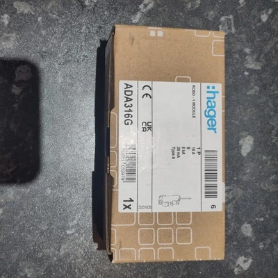 Hager ADA316G RCBO Electronic 1P 6kA B Curve