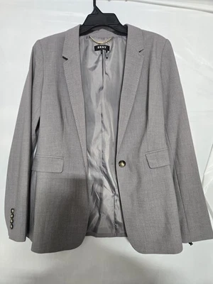 DKNY Notch Collar Blazer NWT Size 10 Color  grey - Image 1 of 4