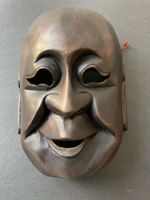 Máscara Noh tradicional japonesa presagio kabuki vintage Foto 1 de 4