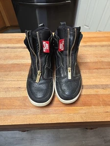 Nike Schuhe Damen 8,5 Air Jordan 1 High Zip Schwarz Leder Turnschuhe  - Bild 1 von 16