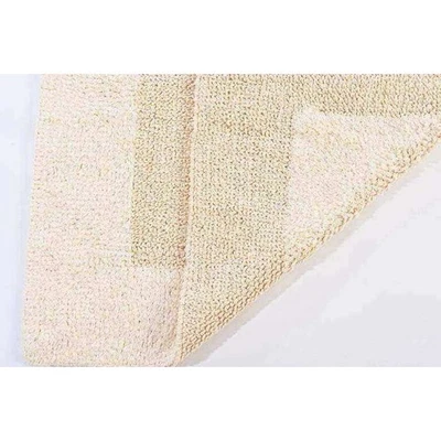 Badematte Badteppich Klassisch mit Borte Natur 100% Baumwolle - Bild 1 von 3