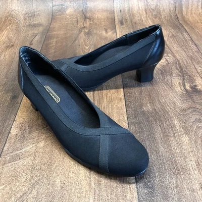 Tacones Munro American Somerset tela cuero cinta negra para mujer talla 8,5 N Foto 1 de 4