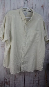 Croft & Barrow Shirt Mens 2XL Cream Linen Look Short Sleeve Button Up Breathable - Picture 1 of 8