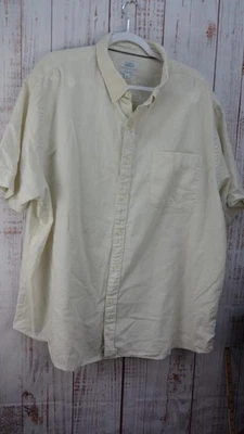 Croft & Barrow Shirt Mens 2XL Cream Linen Look Short Sleeve Button Up Breathable - Image 1 of 4