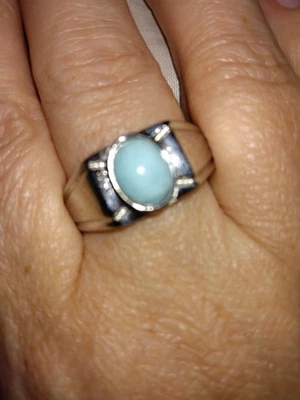 Anillo EverTrue Larimar 2,25 ctw para hombre en acero inoxidable (talla 14,0) Foto 1 de 4