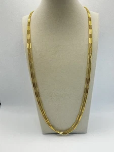 "Collar vintage de cadenas de oro fino Milor de triple capa sobre plata esterlina 22""" - Imagen 1 de 12