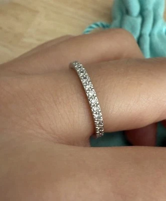 Tiffany & Co. Novo Full Eternity Platinum Diamond Pinky Band Ring Sz 4 - Image 1 of 4