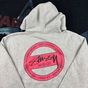 Stussy Hoodie Gray Size Medium Street Wear Skateboard Y2K Laguna Beach CA - Picture 1 of 14