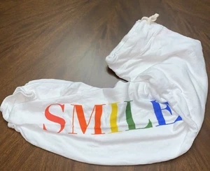 NEW Sundry White Smile Relaxed Jogger Pants Sweatpants Leggings NWT Size 1 Small - Picture 1 of 7