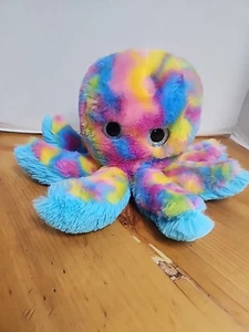Psychedelic Multicolored Stuffed Octopus by Fiesta Plush Stuffed Animal - Picture 1 of 10