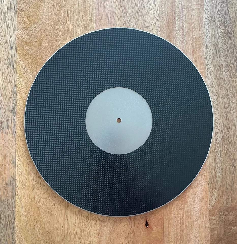 LRC Audiophile Turntable Mat - Stainless Steel & Carbon Fiber - Image 1 of 4