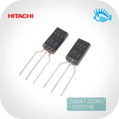 Pair of New Hitachi 2SB647 2SD667 low noise hifi audio small signal transistors - Image 1 of 4