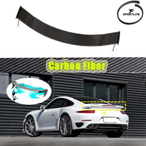 For Porsche 911 991 Turbo 2014-2016 Dry Carbon Rear Trunk Wing Spoiler Lip Trim