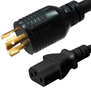 NEMA L6-30P to C13 Power Cord - 15 ft, 15A/250V 14 AWG - Iron Box # IBX-4942 - Picture 1 of 1
