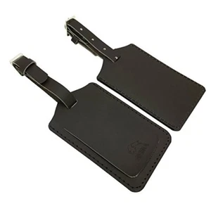 AVIMA BEST Premium Handgefertigter Leder Kofferanhänger 2 Stück Set - Dunkelbraun - Bild 1 von 6
