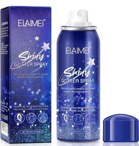 Elaimei Blue Glitter Spray For BODY, Hair, Clothing, 2 Bottles for 10