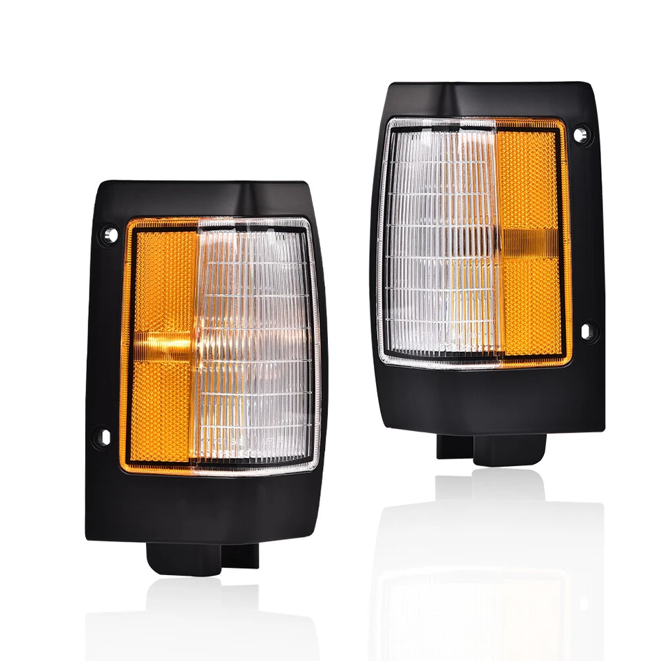 Luces de señalización laterales de esquina de estacionamiento negras aptas para camioneta Nissan D21 90-97 Foto 1 de 4