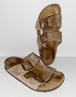 BIRKENSTOCK Sandals ARIZONA Oiled Leather Khaki Slide Size 38 Womens 7 Narrow