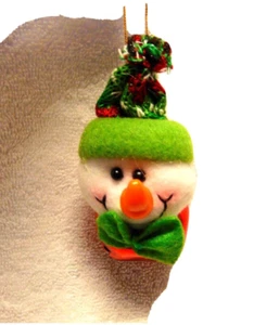 Jingle Bell Snowman Christmas Stocking Hat Ornament #D - Picture 1 of 3