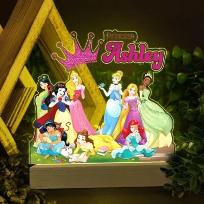 Princesas Disney Disney Luz Nocturna LED Nombre Personalizado Luz Nocturna Niños Luz Regalo Foto 1 de 4