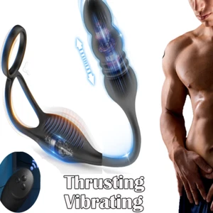 Male Prostate Massager Vibrator Thrusting Anal Butt Plug Dildo Sex Toys for Men - Picture 1 of 9