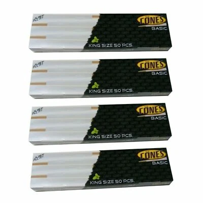 200 x Cones Basic Premium King Size Thin Cigarette Paper Pre-Rolled Cones