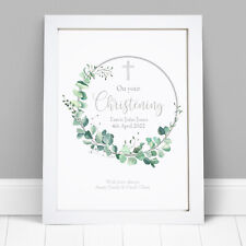 Personalised Christening Print Baptism Baby Boys Girl Gift Date Wall Art Picture